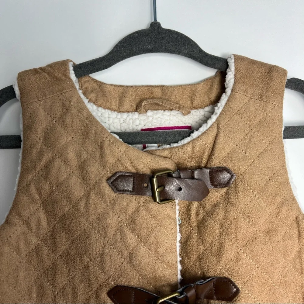Gymboree Toddler Girls‎ Sherpa Lined Quilted Vest Brown Size 3T